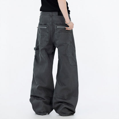 Men's Spring Multi-Pocket Cargo Wide-Leg Pants