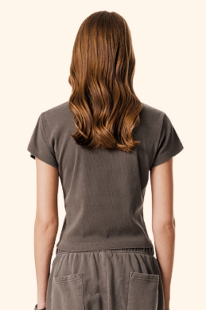 Women's Spring Summer 275g Washed Set-in Crewneck Tee