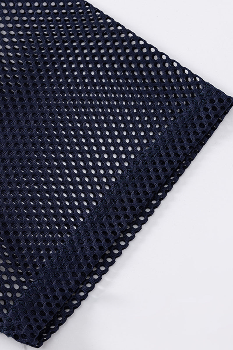 Men's Summer Boxy Mesh Cropped Football Streetwear T-Shirt