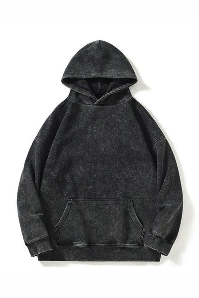 Men's  Fall Winter Washed Oversized Drop-Shoulder Hoodie
