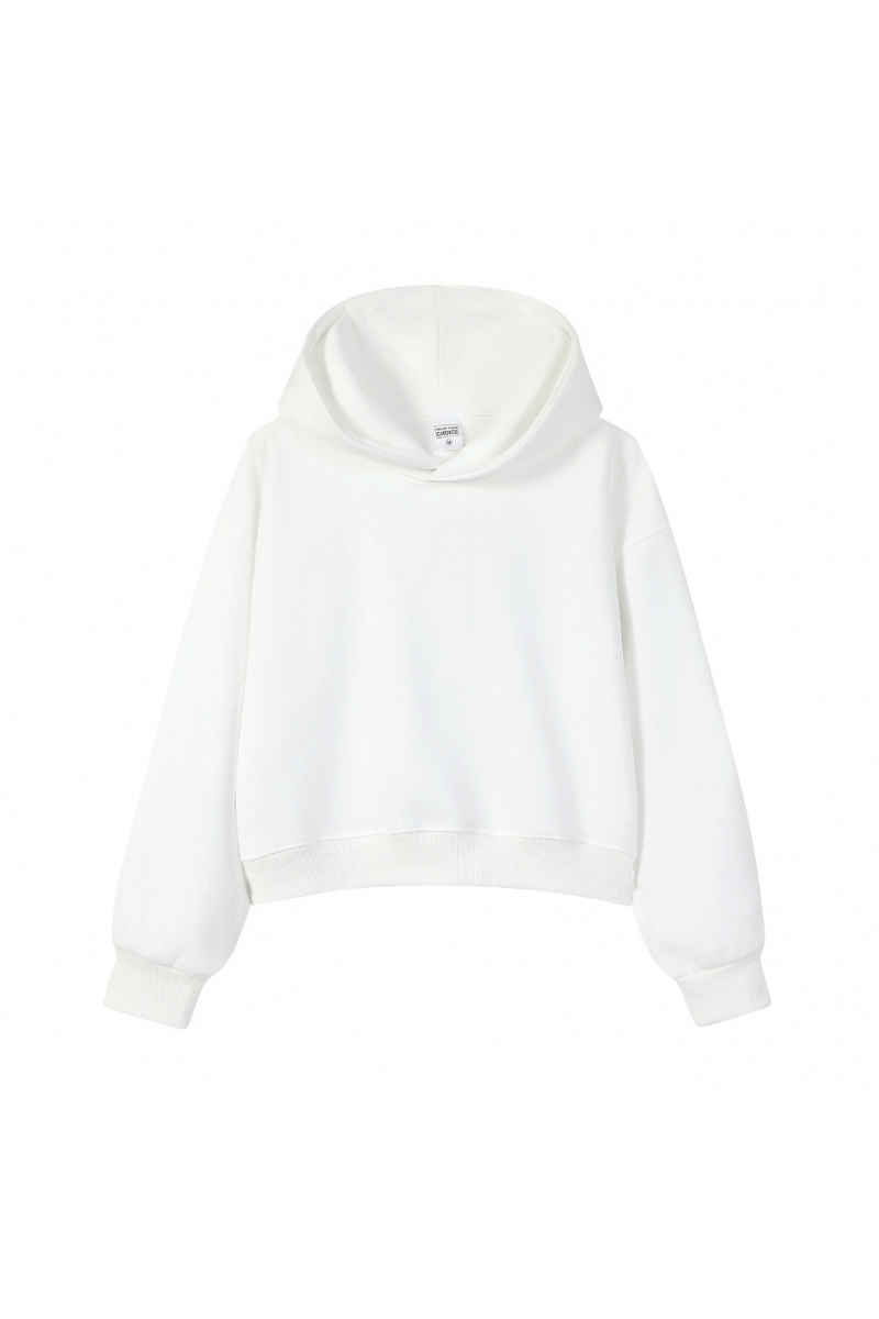 Women Fall 350gsm Cropped Drop Shoulder Pullover Hoodie
