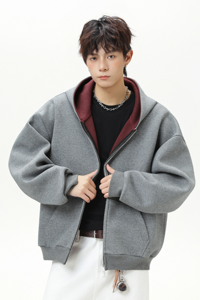 Men's Fall 380g Heavy Contrast Lining Boxy Hoodie