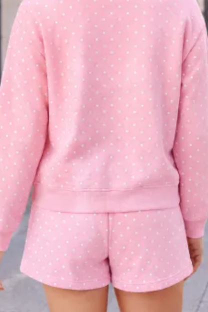 Women Summer Polka Dot Soft Drawstring Pocket Casual Shorts