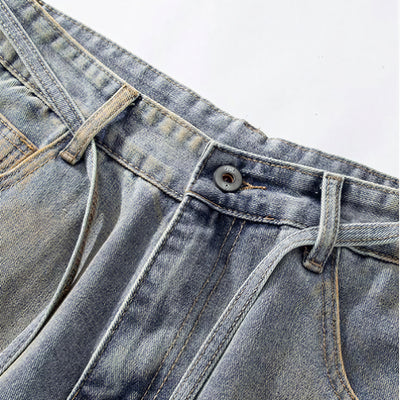 Men's Summer Heavy Ripped Vintage Washed Baggy Denim Shorts