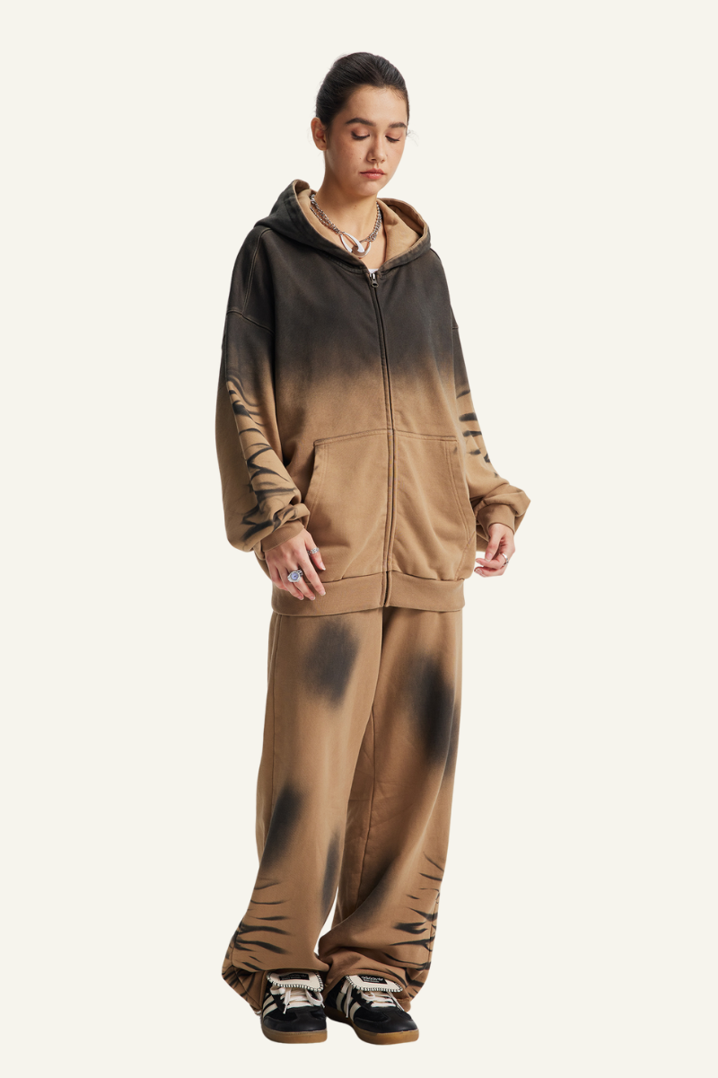 Women's Cotton Set:Hooded Jacket And Sweatpants