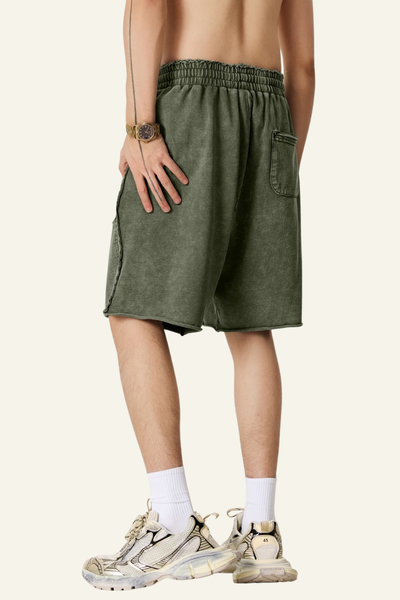 Men's Cotton Streetwear Vintage Tie-Dye Patchwork Shorts
