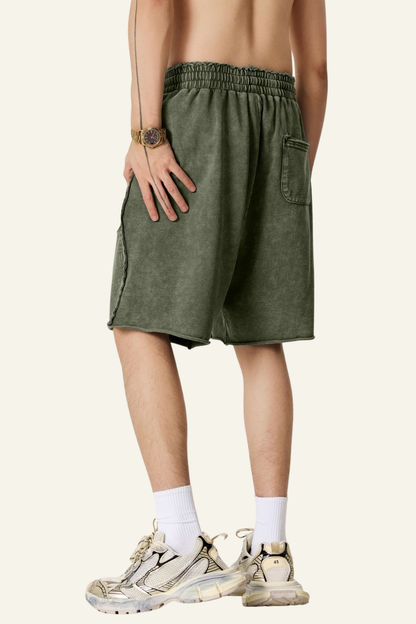Men's Cotton Streetwear Vintage Tie-Dye Patchwork Shorts