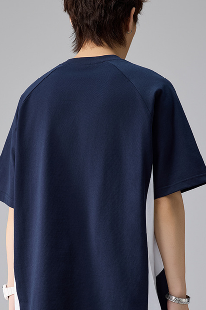 Men's Summer Half Raglan Sleeve side colorblock Cooling Tee