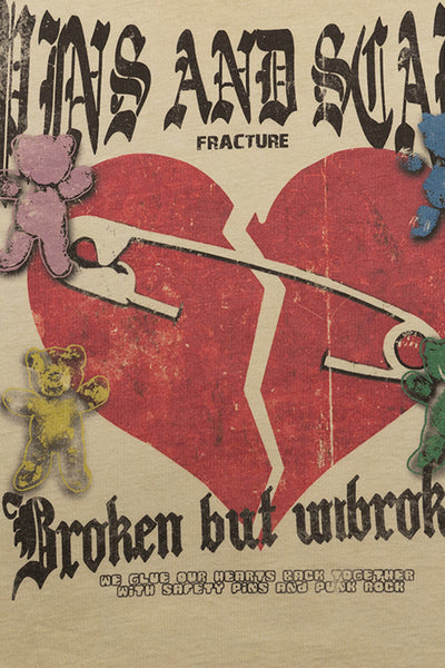 Unisex Summer Broken Heart Graffiti T-Shirt