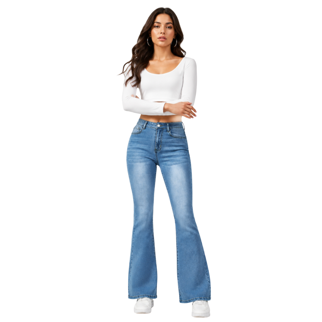 Women's High Waist Slim Stretch Flare Jeans