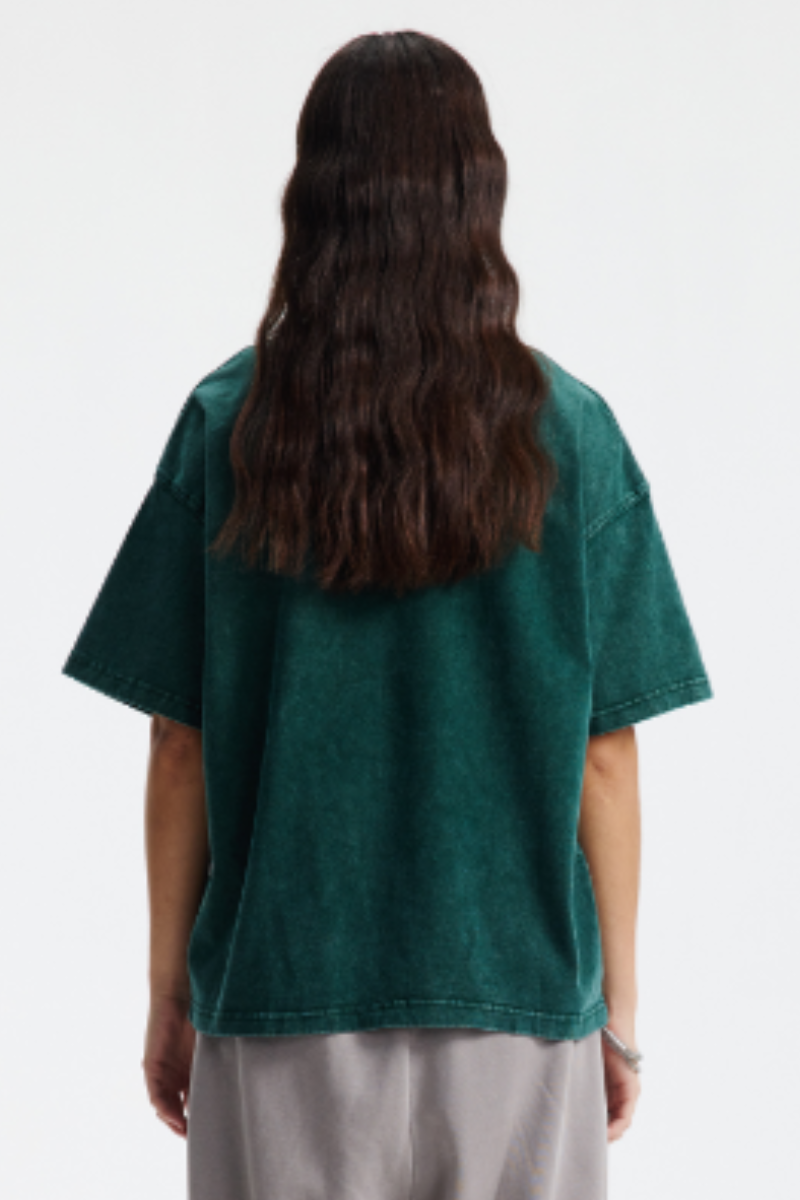 Women's Cotton Streetwear Washed Distressed T-shirt