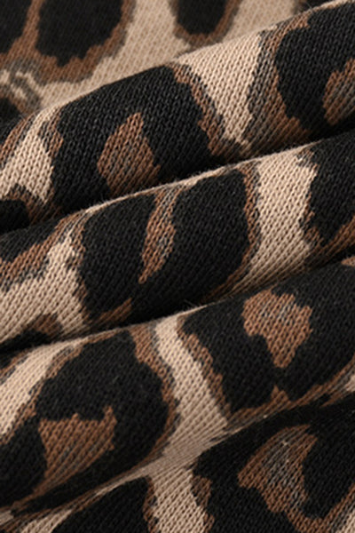 Men's Fall Winter Vintage Leopard Zip-Up Hooded Jacket