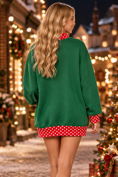 Women's Fall Christmas Oversize Letter Print Sweatshirt