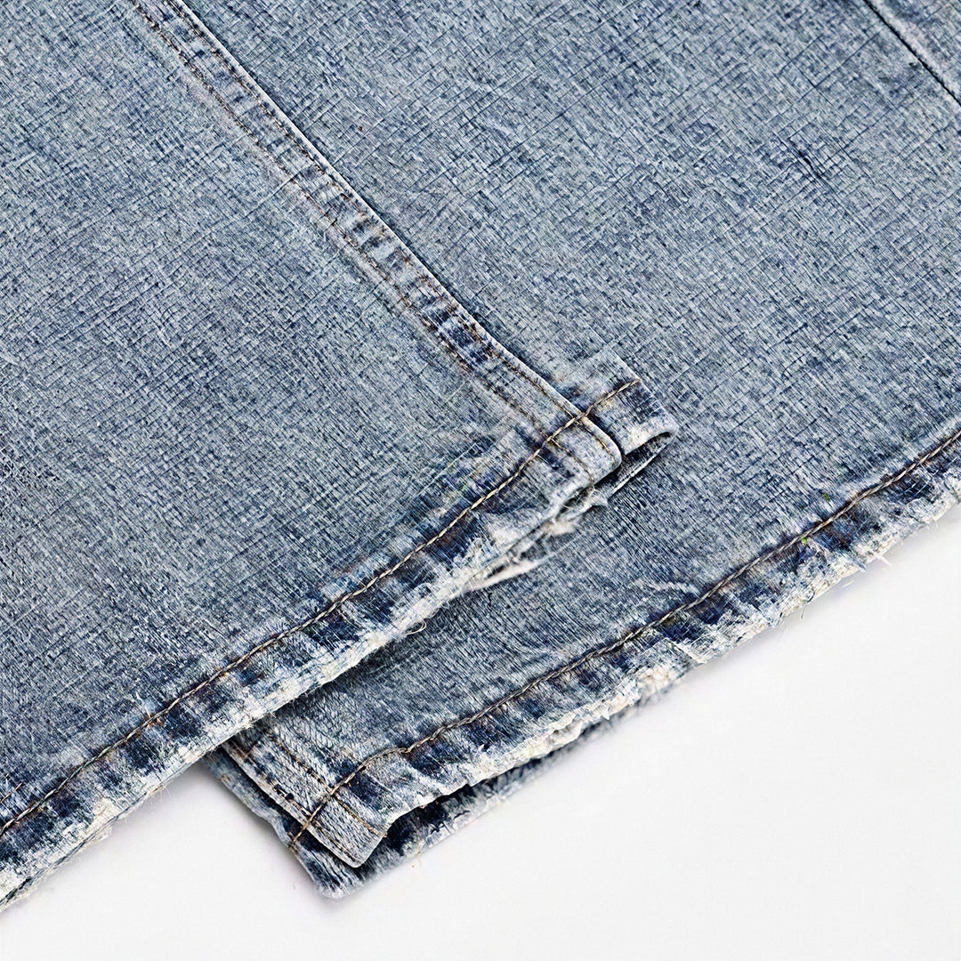 Men's Spring Light Blue Cat Whisker Ripped Denim Jeans