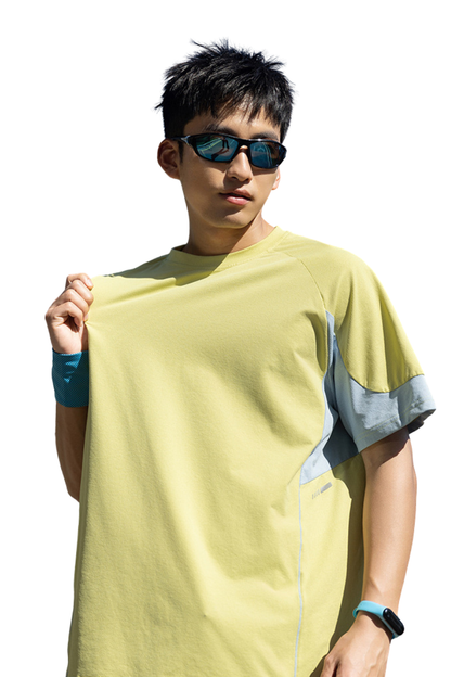 Unisex Summer Mint Colorblock Quick Dry UPF Tee