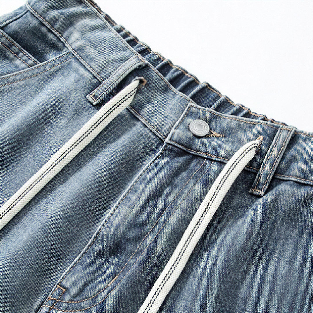 Men's Summer Light Wash Carpenter Baggy Denim Shorts