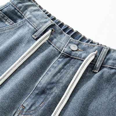Men's Summer Light Wash Carpenter Baggy Denim Shorts