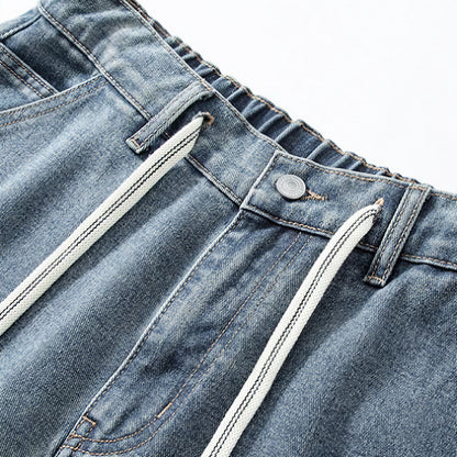 Men's Summer Light Wash Carpenter Baggy Denim Shorts