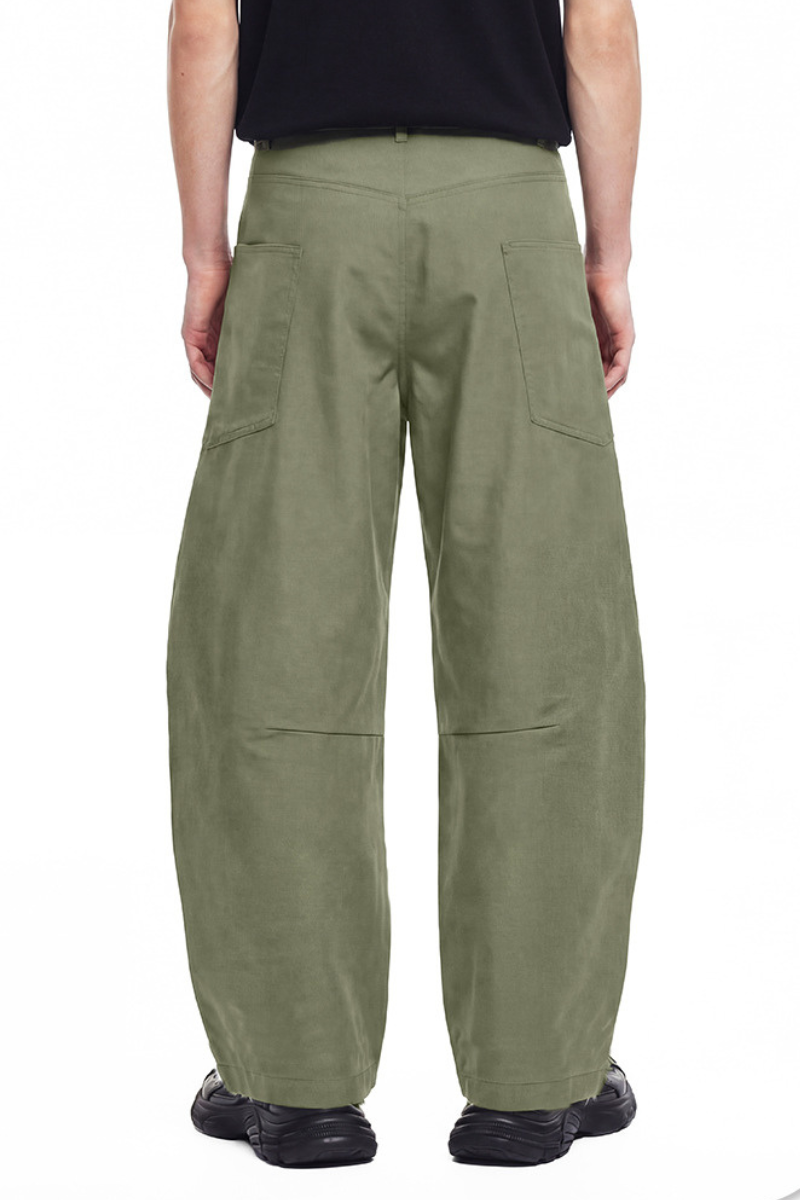 Unisex 240g Woven Multi-Pocket Wide Curved Cargo Pants