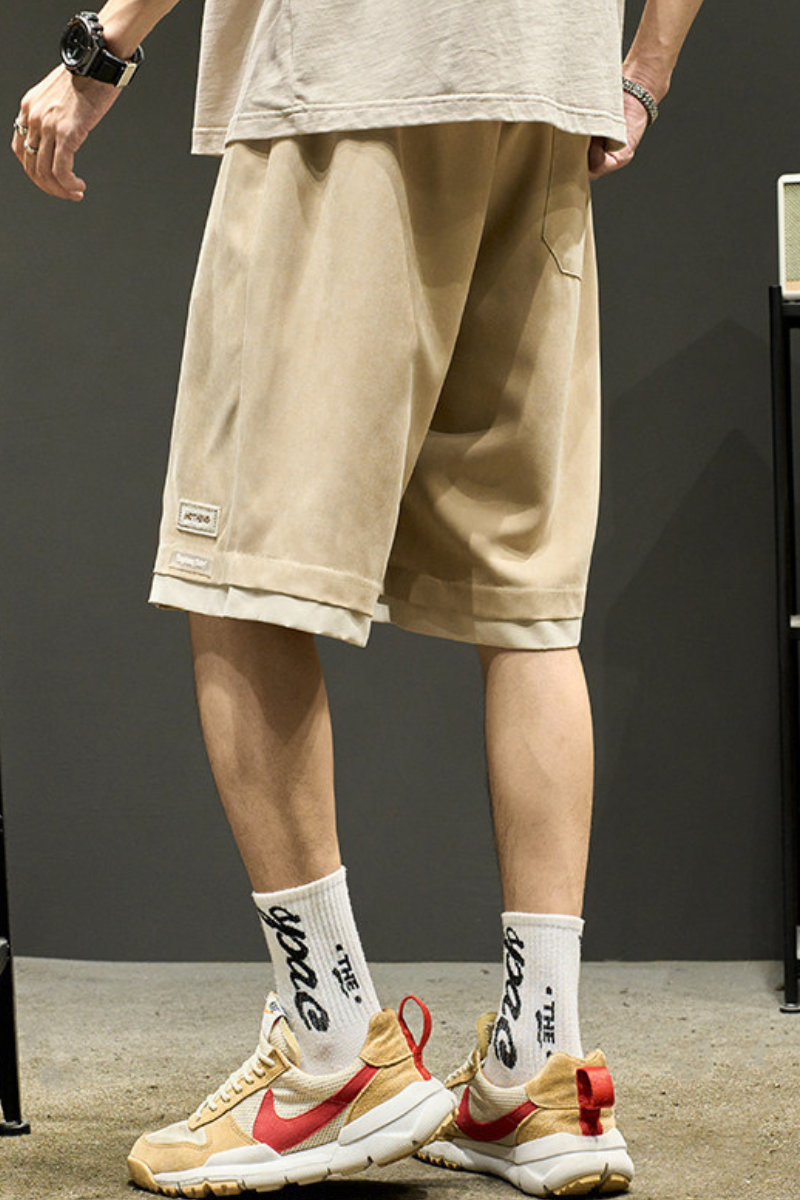 Men's Summer Relaxed Straight Ice Silk 2-in-1 Shorts