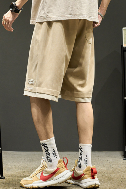Men's Summer Relaxed Straight Ice Silk 2-in-1 Shorts