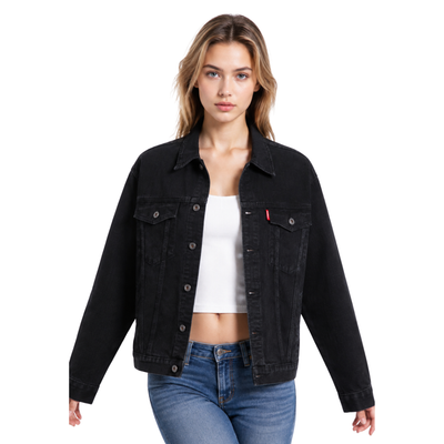 Women's Classic Black Denim Jacket