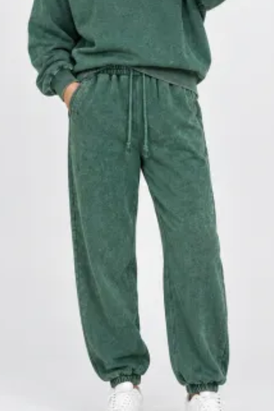 Women Fall Clothing 400G Washed Relaxed Cuff Jogger Pants