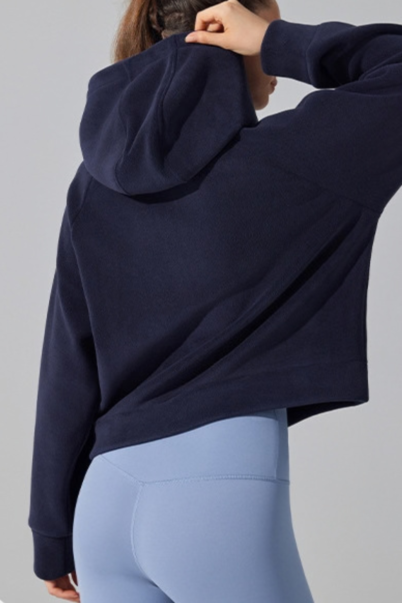 Women Fall Clothing Warm Cozy Oat Fleece Half-Zip Hoodie