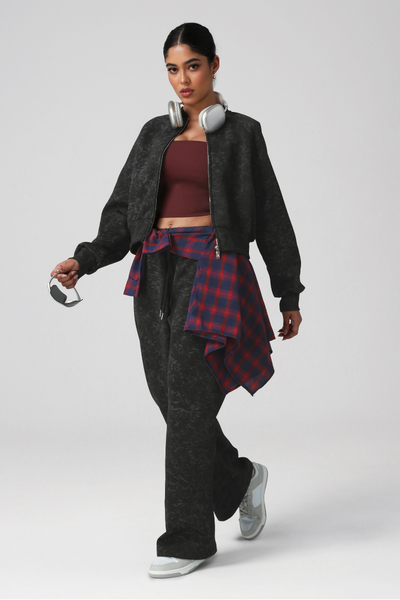 Women's print coat casual pants two-piece set