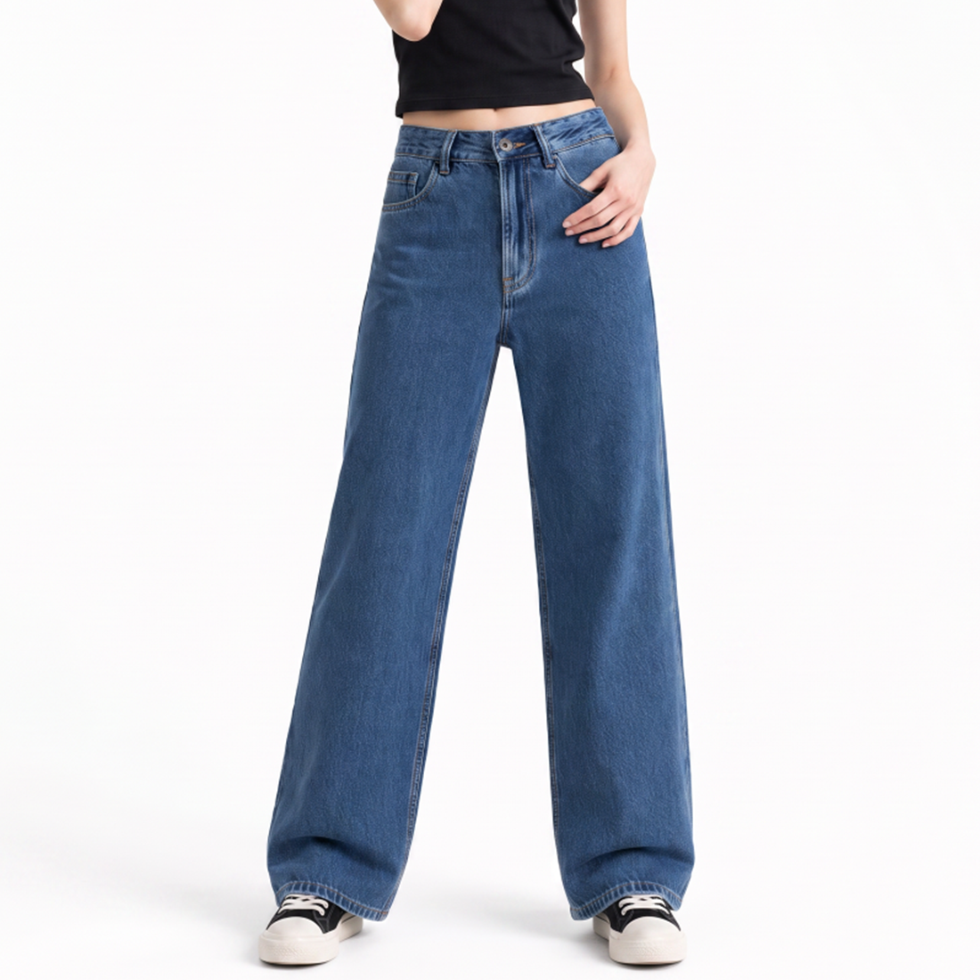 Women's High Waist Soft Straight Leg Jeans