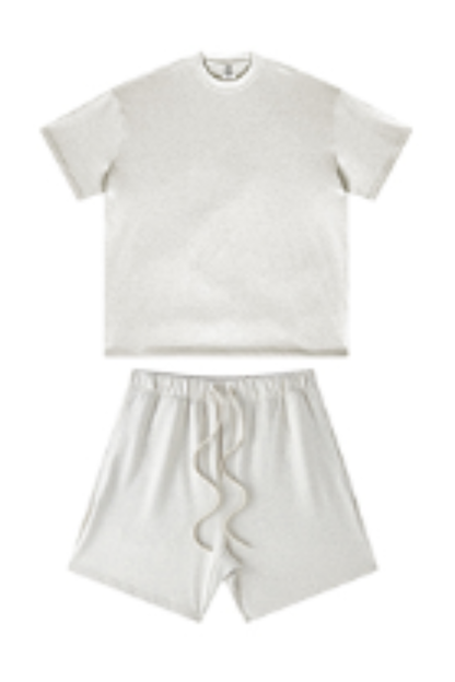 Men's Summer Heavy Solid Outdoor Street Tee & Shorts Set