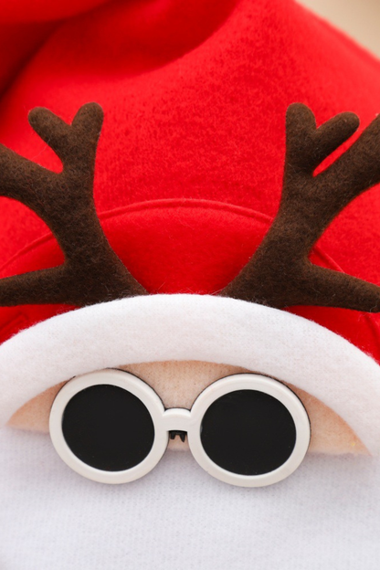 Unisex Christmas Antler Snowflake Decor Red Party Hat