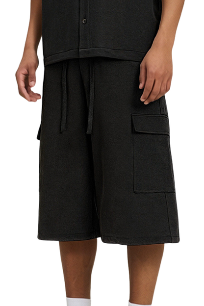 Men's Summer Street Multi-Pocket Cargo Loose 7/8 Shorts