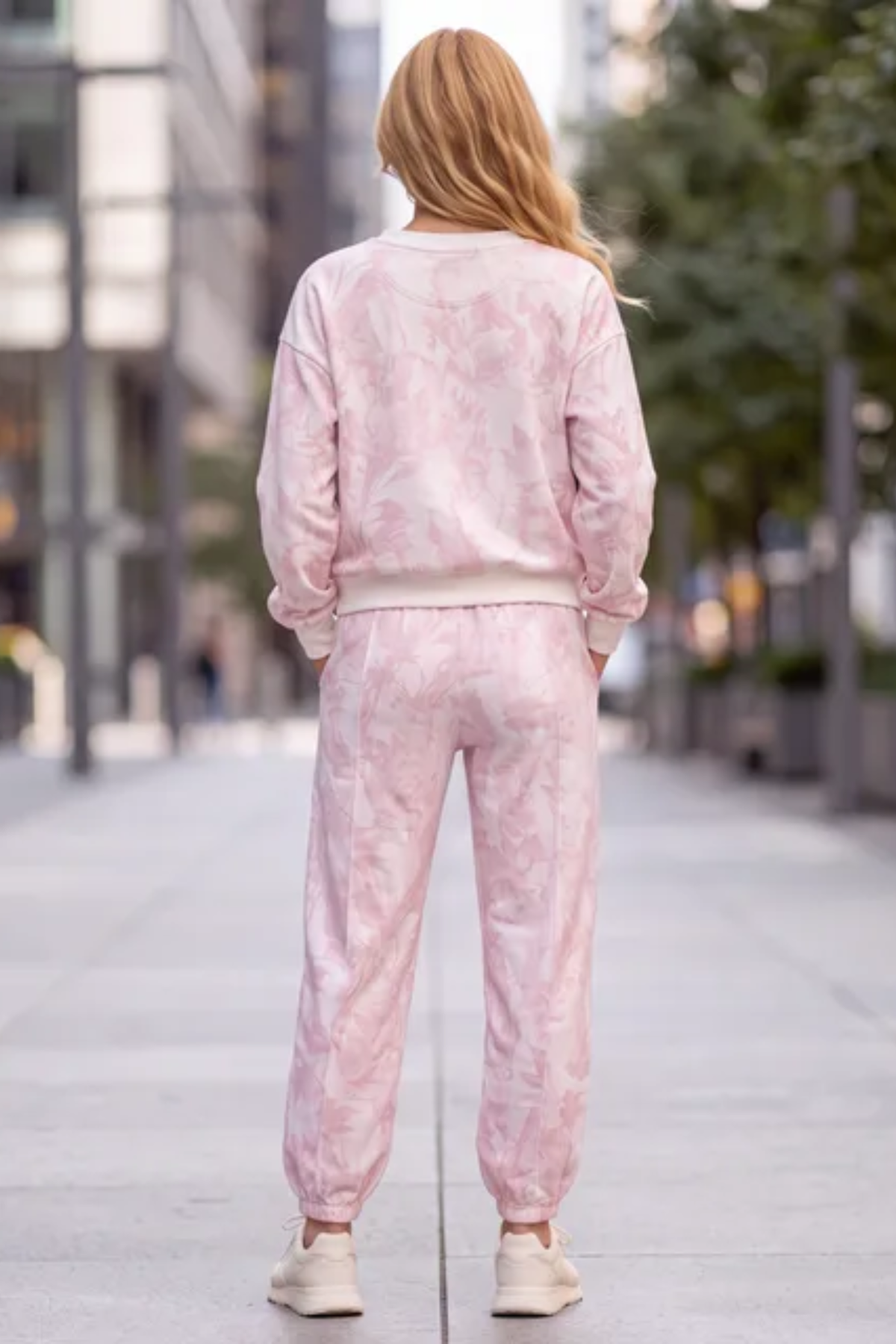 Women Fall Clothing Maple Leaf Print Sweatshirt Jogger Set