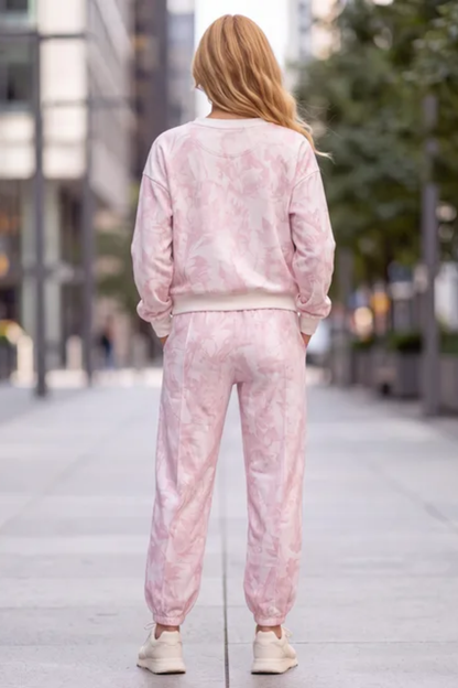 Women Fall Clothing Maple Leaf Print Sweatshirt Jogger Set