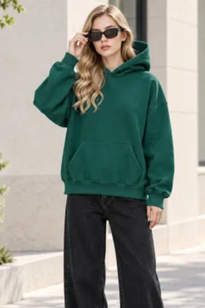 Women Fall Clothing Warm Kangaroo Pocket Casual Hoodie