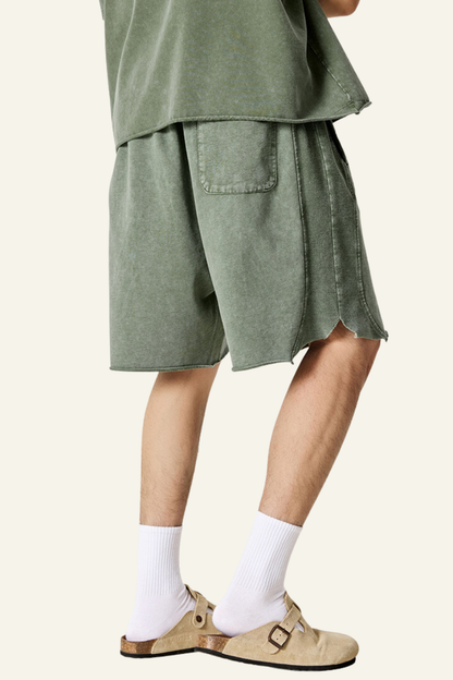 Men's Cotton Streetwear Washed Relaxed Short