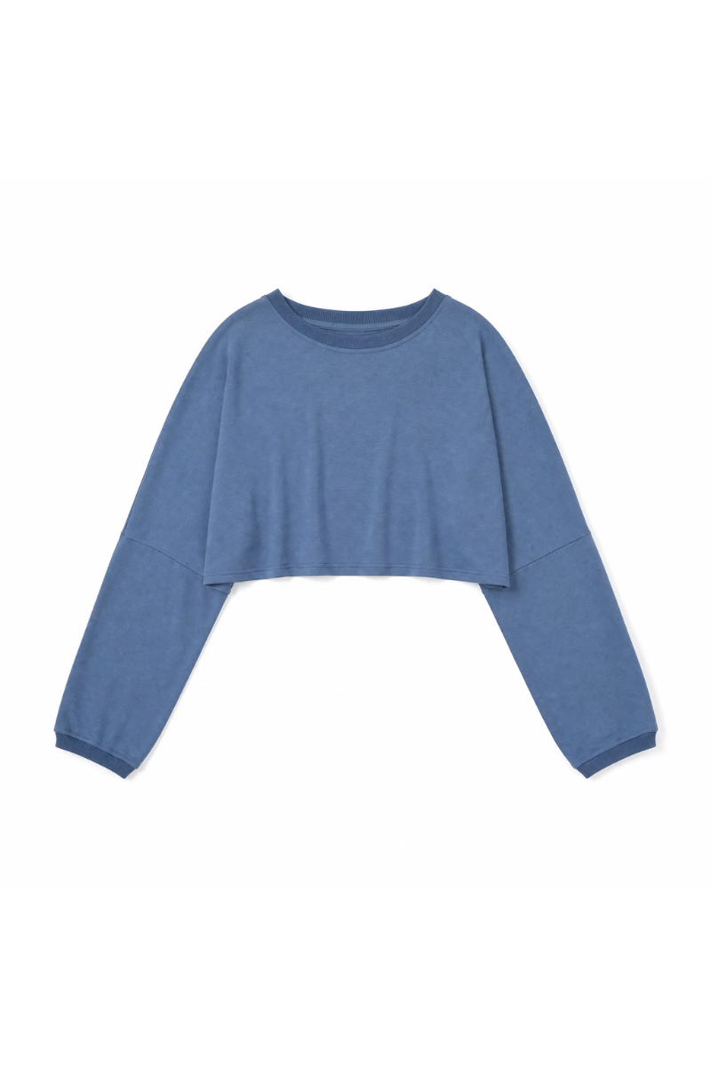 Women Spring Lightweight Cropped Drop Shoulder Workout Top