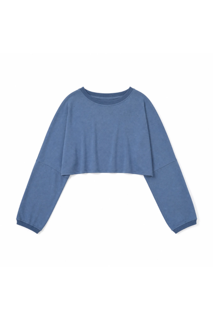 Women Spring Lightweight Cropped Drop Shoulder Workout Top