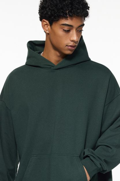 Men's Fall Winter 430g Terry Solid Loose DropShoulder Hoodie