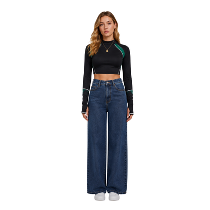 Women's High Waist Heavyweight Wide Leg Jeans