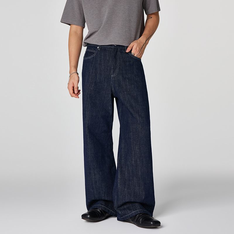 Men's Spring Denim Contrast Stitch Flare Denim Jeans