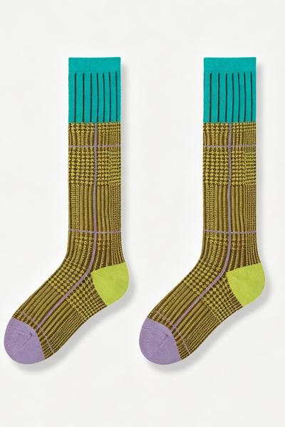 Women's Fall Vintage Colorblock Striped Knee-High Socks