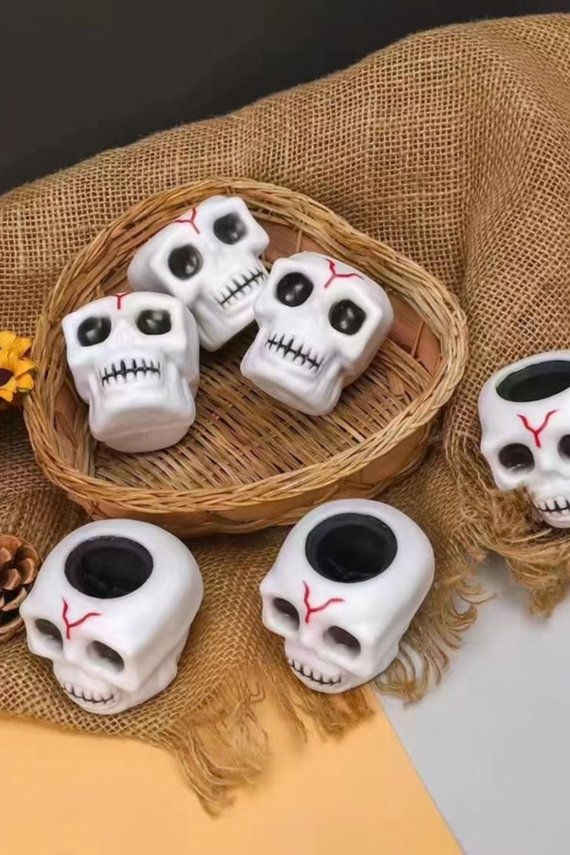 Light Up Halloween Skull Bat Squeeze Cup Fidget Toy