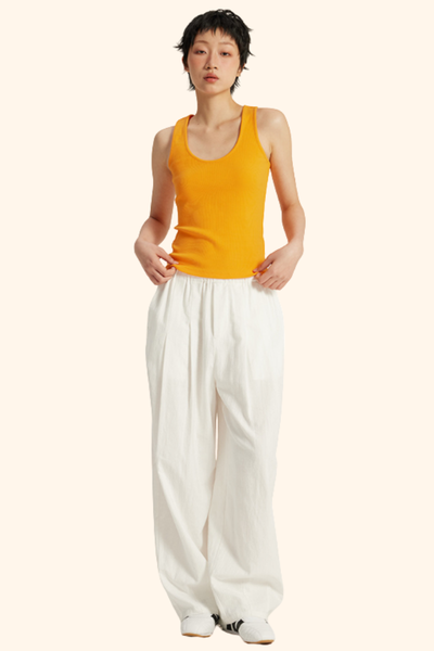 Women's Spring Summer 280g Stretch Rib U-Neck Camisole