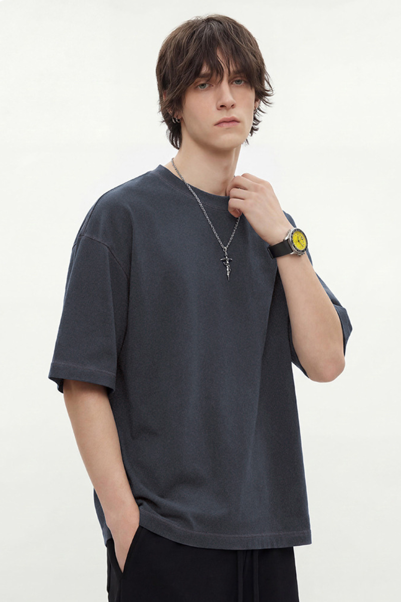 Men's 280g Spring Solid Cotton Boxy Oversized Tee
