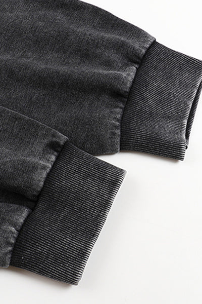 Women's Fall Winter Vintage Washed Zip-Up Pocket Hoodie