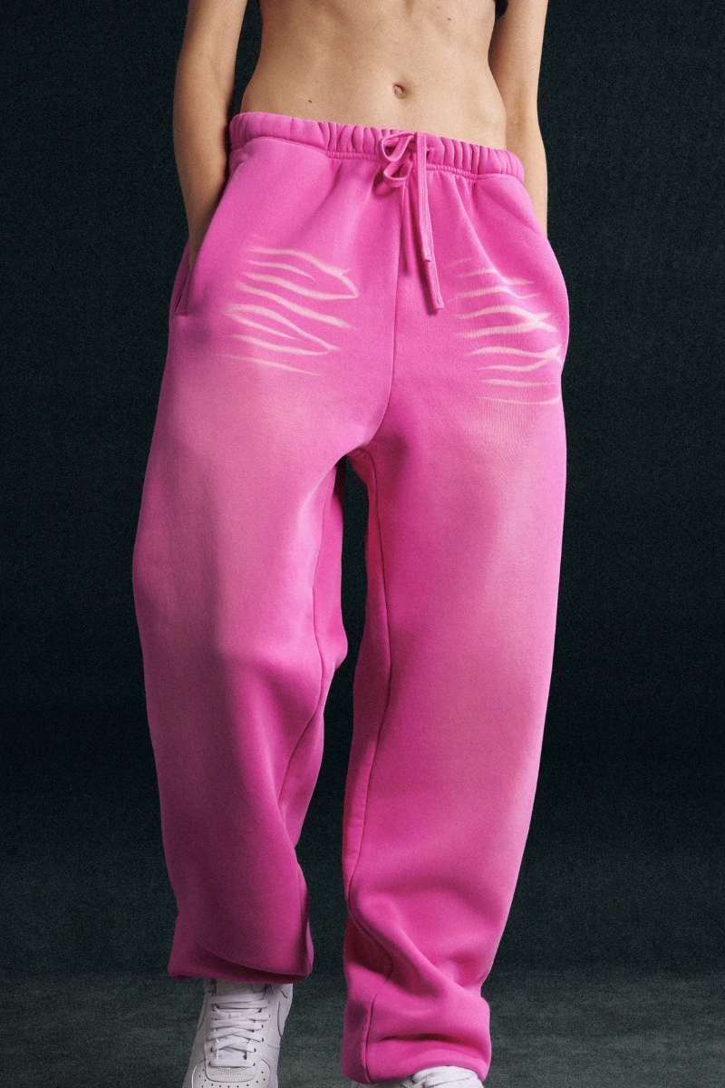 Women's Fall Tiger-Print Fleece Vintage Jogger Sweatpants