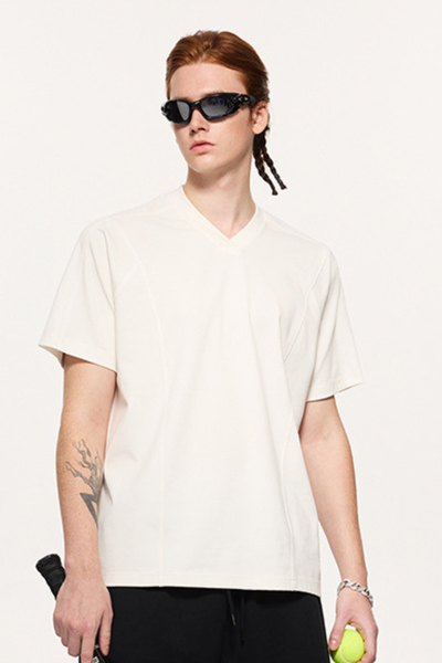 Men's Summer 240g Mesh V-Neck Breathable Tee