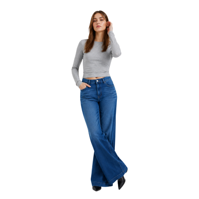 Women's High Waist Wide Leg Flare Jeans